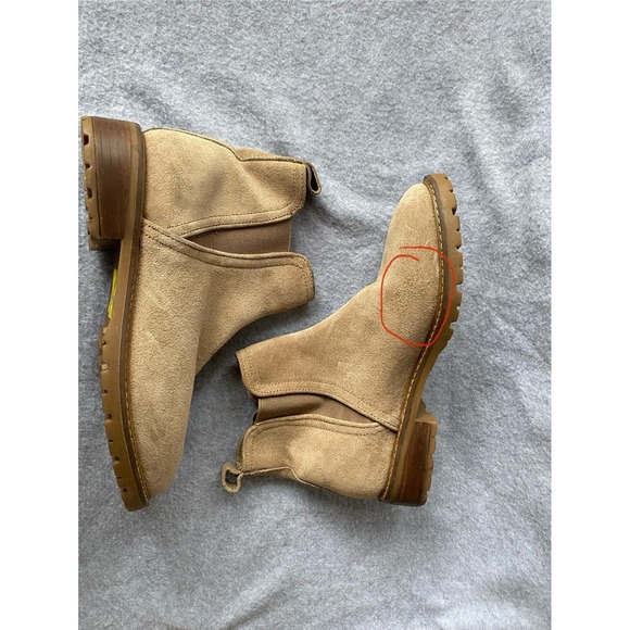 Steve Madden "Jaffa" Light Brown Suede Ankle Boot Women's Size 7M New W/ Scuffs - Picture 2 of 8